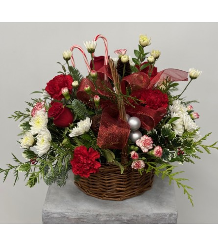 Candy Cane Christmas. An arrangement by Blooming Boutique Florist.