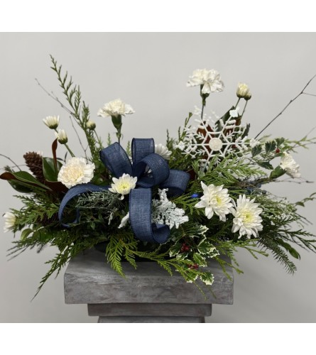 Hannukah and Christmas. An arrangement by Blooming Boutique Florist.