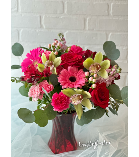 Brooklin's Red Hot and Exotic Orchids. An arrangement by Brooklin Floral and Garden Shoppe Inc..