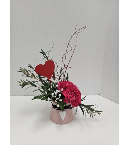 Pink Charm Flower Arrangement - Standard. An arrangement by Balloon Bouquets Plus.