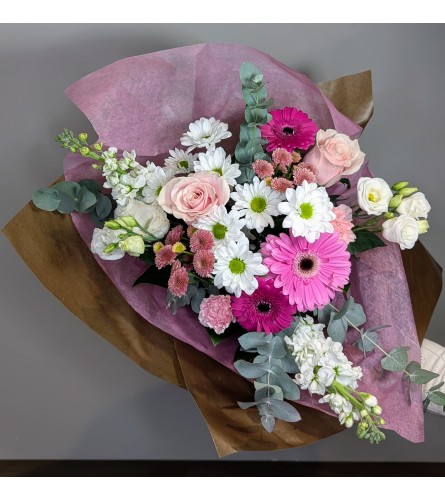 Blushing Romance Bouquet. An arrangement by The Garden Gate Gifts and Florals.
