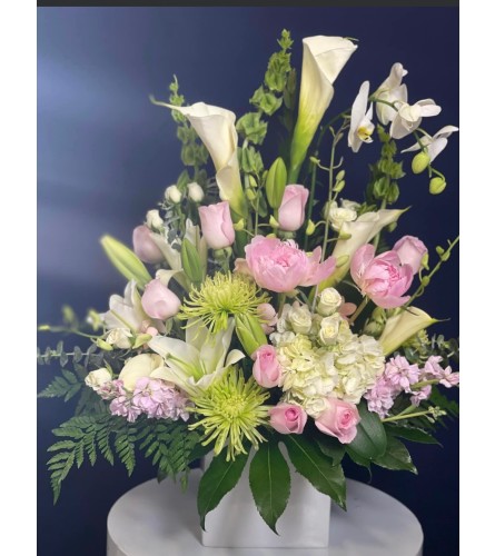 Blush and Ivory Garden. An arrangement by Dream Decorations Florist.