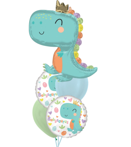 Babysaurus Boy Cheerful Balloon Bouquet. An arrangement by Balloon Bouquets Plus.