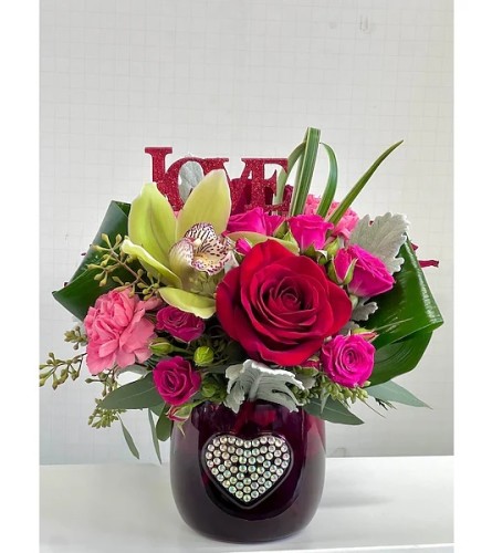 Crystal Heart Bouquet. An arrangement by Mardi Gras Florist.