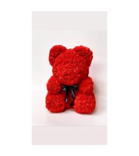 Red Rose Teddy Bear with box. An arrangement by New Bloominghill Flowers.