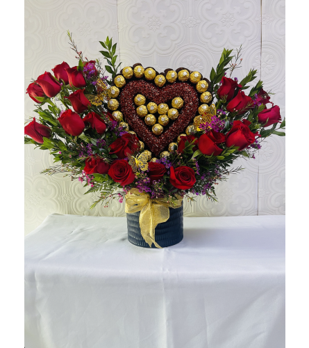 Scarlet Love Symphony. An arrangement by Dream Decorations Florist.