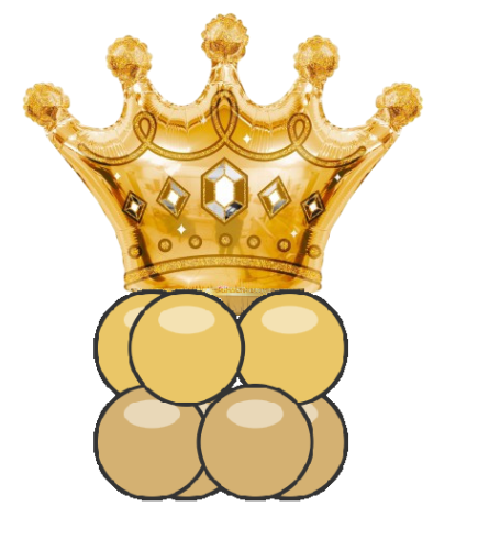 Golden Crown Balloon Super Table Topper. An arrangement by Balloon Bouquets Plus.