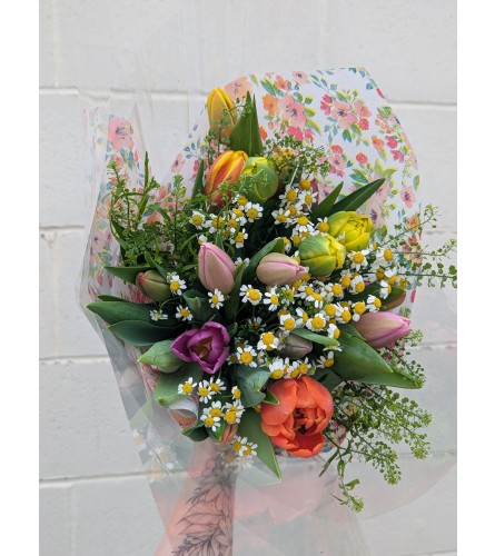 Tulip Meadow. An arrangement by The Garden Gate Gifts and Florals.