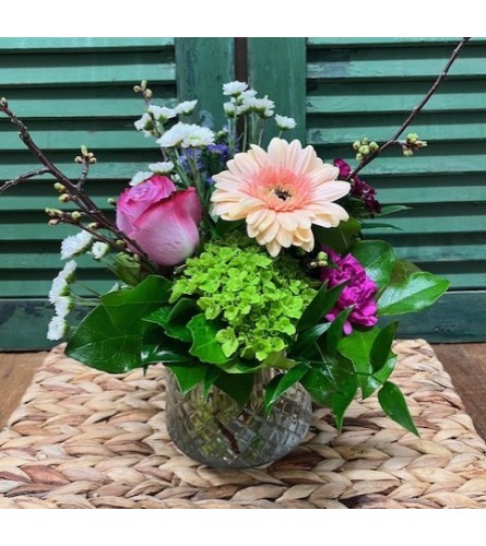 Rosy Meadow. An arrangement by Forest Florist.