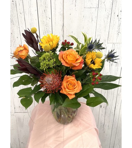 Sunny Sorbet. An arrangement by Red Rose Incredible Florist.