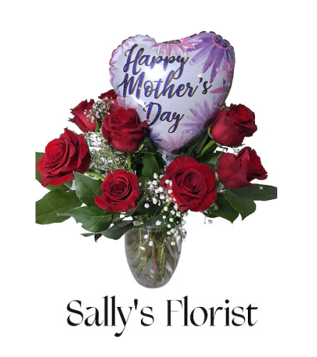 Sally's Happy Mother Dozen with Mylar. An arrangement by Prime Florist.