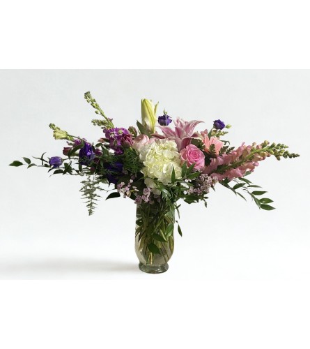 Blushing Elegance. An arrangement by Goodman's Florist.