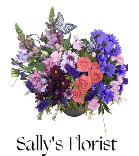 Sally's Butterfly Meadow Daydream. An arrangement by Tim's Florist and Garden.