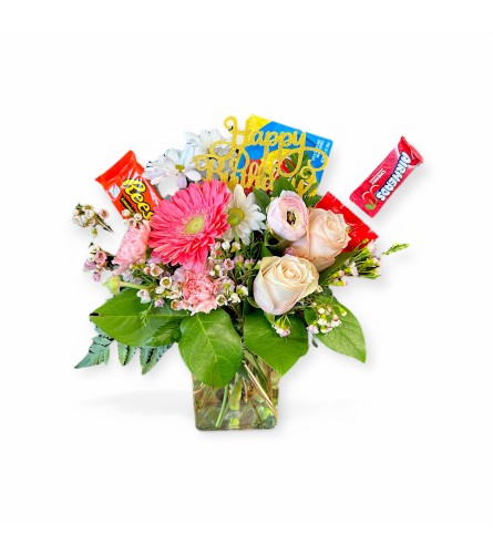 Rustic sweet and sassy. An arrangement by Rustic Floral and Gifts.