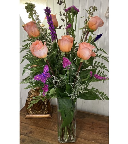 Coral Dreams Bouquet. An arrangement by The Flower Box Florist.