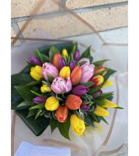 Springtime Tulip Treasure. An arrangement by Petals.