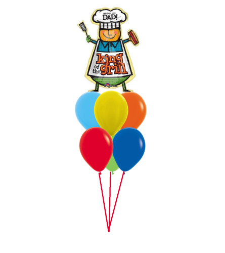 King of the Grill Awesome Balloon Bouquet. An arrangement by Balloon Bouquets Plus.