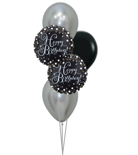 Sparkling Birthday Classic Balloon Bouquet. An arrangement by Balloon Bouquets Plus.