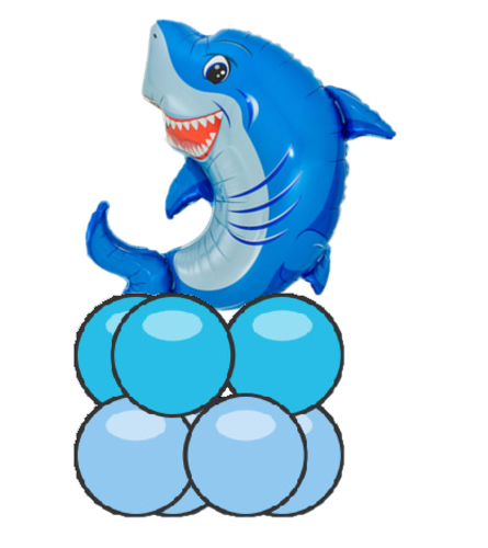 Shark Balloon Super Table Topper. An arrangement by Balloon Bouquets Plus.