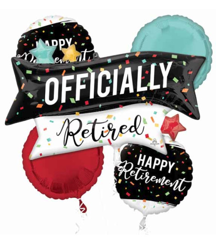 Retirement Super Fun Foil Bouquet. An arrangement by Balloon Bouquets Plus.