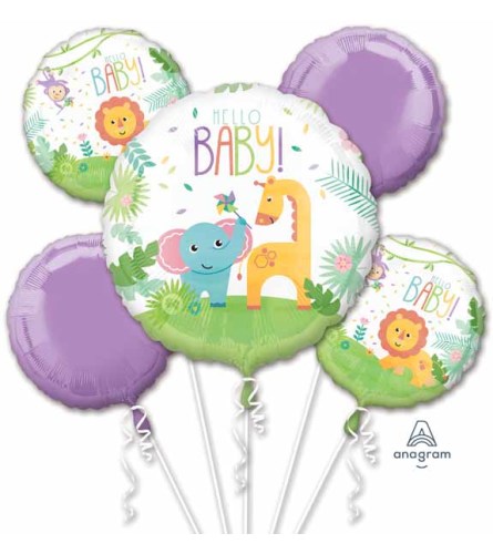 Fisher-Price Hello Baby Super Fun Foil Bouquet. An arrangement by Balloon Bouquets Plus.