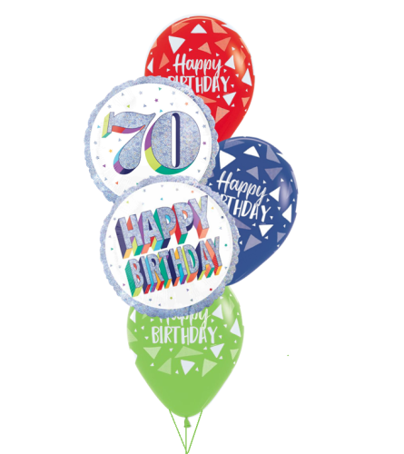 Here's To 70 Classic Balloon Bouquet. An arrangement by Balloon Bouquets Plus.