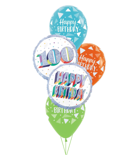 Here's To 100! Classic Balloon Bouquet. An arrangement by Balloon Bouquets Plus.