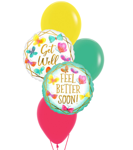 Feel Better Soon Get Well Classic Balloon Bouquet. An arrangement by Balloon Bouquets Plus.