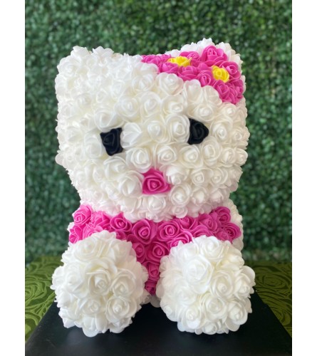 Pink Cat (Rose Bear Edition). An arrangement by Flower World and Gifts.