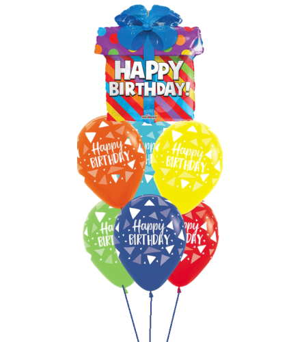 Birthday Present Awesome Balloon Bouquet. An arrangement by Balloon Bouquets Plus.