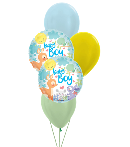 Baby Boy Animals Classic Balloon Bouquet. An arrangement by Balloon Bouquets Plus.