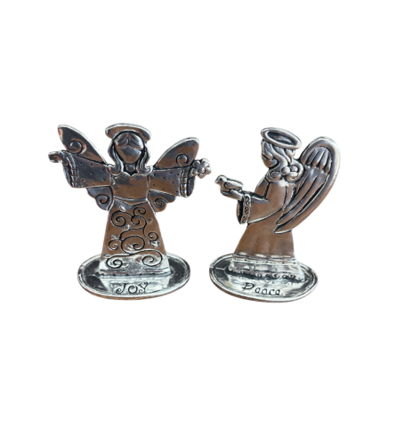 Joy and Peace Metal Angel Figurine Set. An arrangement by Flowers Plus.