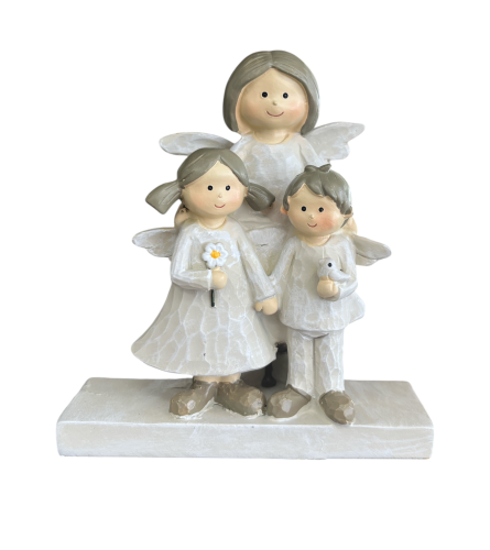 Woman with 2 children figurine. An arrangement by Flowers Plus.