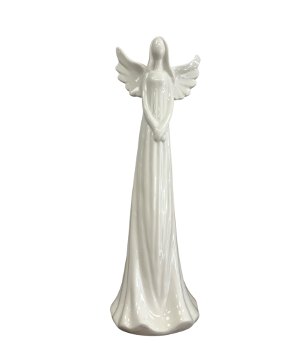 Tall Ceramic Angel. An arrangement by Flowers Plus.