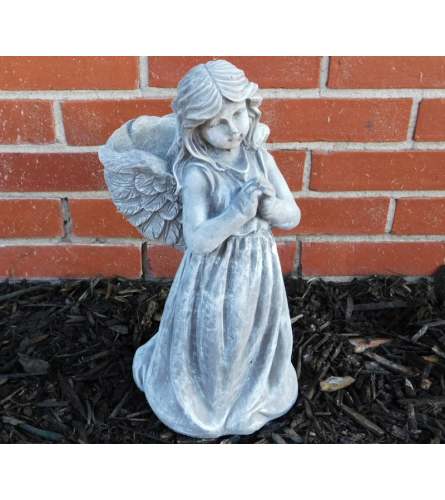 Statue - Angel Wing Planter - Medium. An arrangement by Tom Rodgers Flowers.