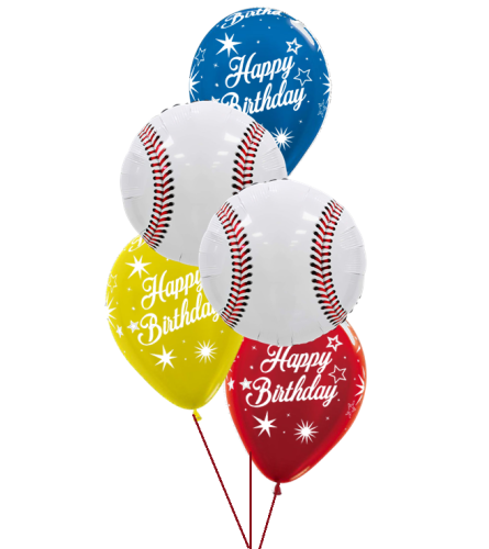 Baseball Birthday Classic Balloon Bouquet. An arrangement by Balloon Bouquets Plus.