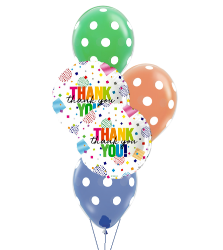 Thank You Dots Classic Balloon Bouquet. An arrangement by Balloon Bouquets Plus.