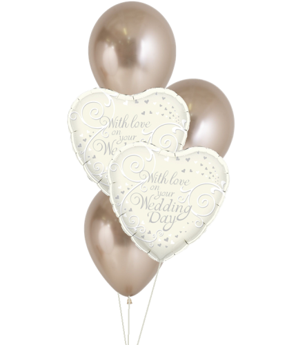 With Love on Your Wedding Day Elegance Classic Balloon Bouquet. An arrangement by Balloon Bouquets Plus.