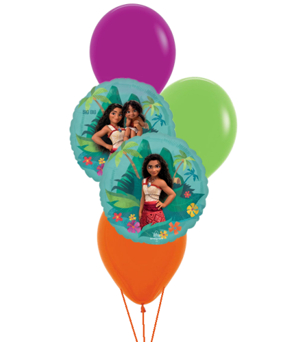 Moana 2 Classic Balloon Bouquet. An arrangement by Balloon Bouquets Plus.