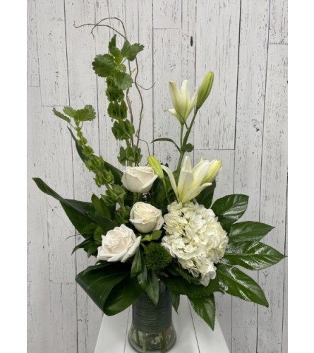 Botanical Beauty Bouquet with White Roses - Standard. An arrangement by Red Rose Incredible Florist.