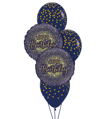Glamorous Glitter Birthday Classic Confetti Balloon Bouquet. An arrangement by Balloon Bouquets Plus.
