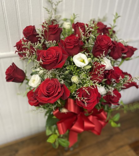 Romantic Rose Special (24 Red Roses). An arrangement by The Flower Box Florist.