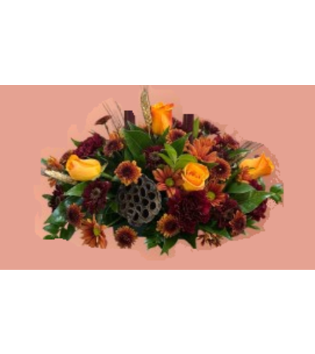 Autumn Blessings Tablecentre - Deluxe. An arrangement by Loyalist Flowers.