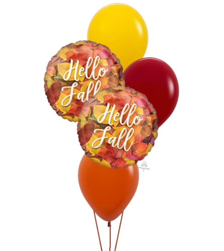 Hello Fall Classic Balloon Bouquet. An arrangement by Balloon Bouquets Plus.