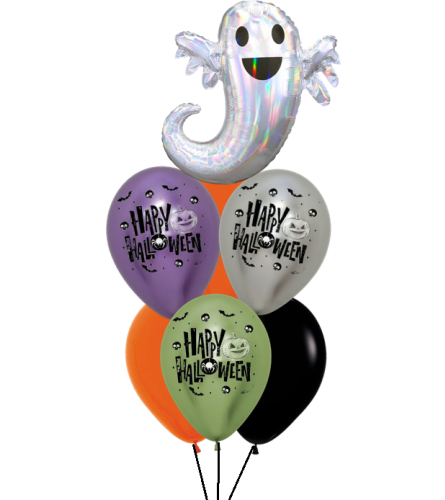 Iredescent Ghost Awesome Balloon Bouquet. An arrangement by Balloon Bouquets Plus.