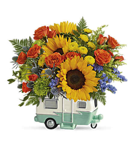 Retro Road Tripper Bouquet. An arrangement by Tallevast Florist.