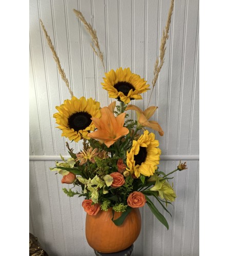 Harvest Bounty II. An arrangement by The Flower Box Florist.