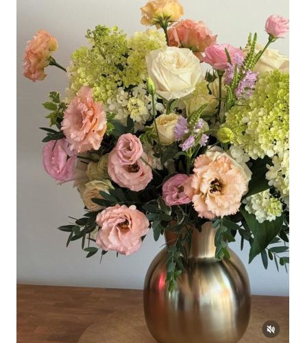 Luxe Seasonal Designer's Choice (GOLD)gmai. An arrangement by The Floral Studio.