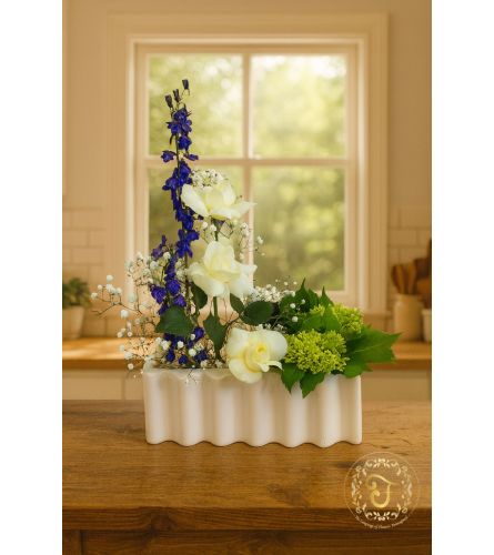 White Reverie Arrangement. An arrangement by Lori's Hearts and Flowers.