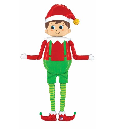 Special Delivery Elf 5 Foot Tall Foil Balloon. An arrangement by Balloon Bouquets Plus.